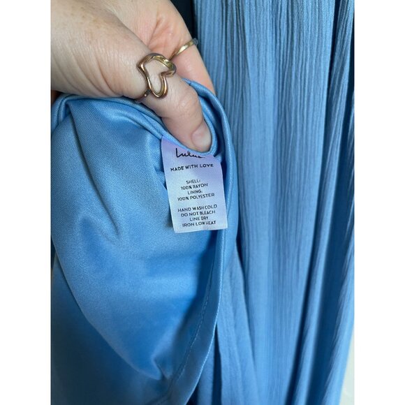 New! Lulus Lost in Paradise Slate Blue Maxi Dress - Picture 12 of 12